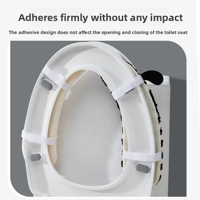 ملصق مرحاض بمقبض كرتوني منزلي، عالمي في جميع الفصول، وسادة مقعد مرحاض منزلية مقاومة للماء #4