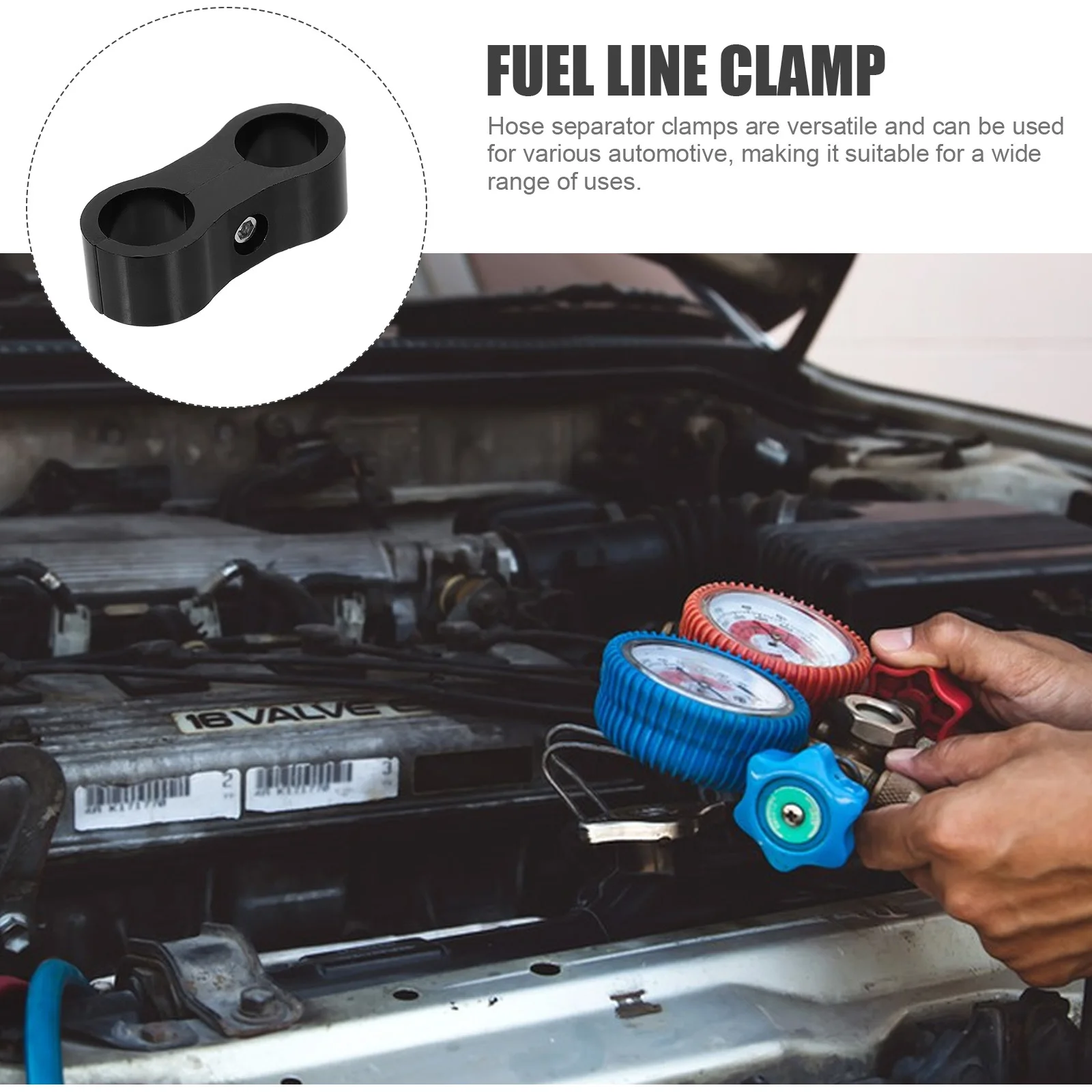 

4Pcs Car Hose Separator Clamp 6An Aluminum Alloy Fuel Line Mounting Simple Install Stylish Design Hose Separator Clamp