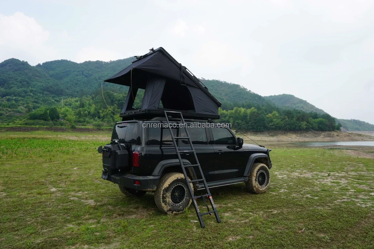 2024 Outdoor Camping Wholesale Custom OEM ODM Hard Shell New 3-4 Person X Hinge Rooftop Tent Aluminum Car Roof Tent