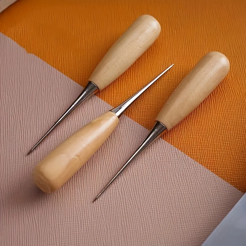 1pc oder 3pcs Leder Hand Nähen Ahle Werkzeug Leder Handwerk Locher Werkzeuge Nähen Stanzen Loch Maker Nähen über Stich