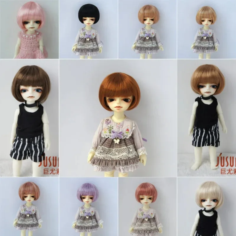 

1/12 BJD Doll wigs JD256 4-5inch 11-13CM Short BOBO Cut Synthetic mohair BJD Hair Lati White Tiny doll accessories