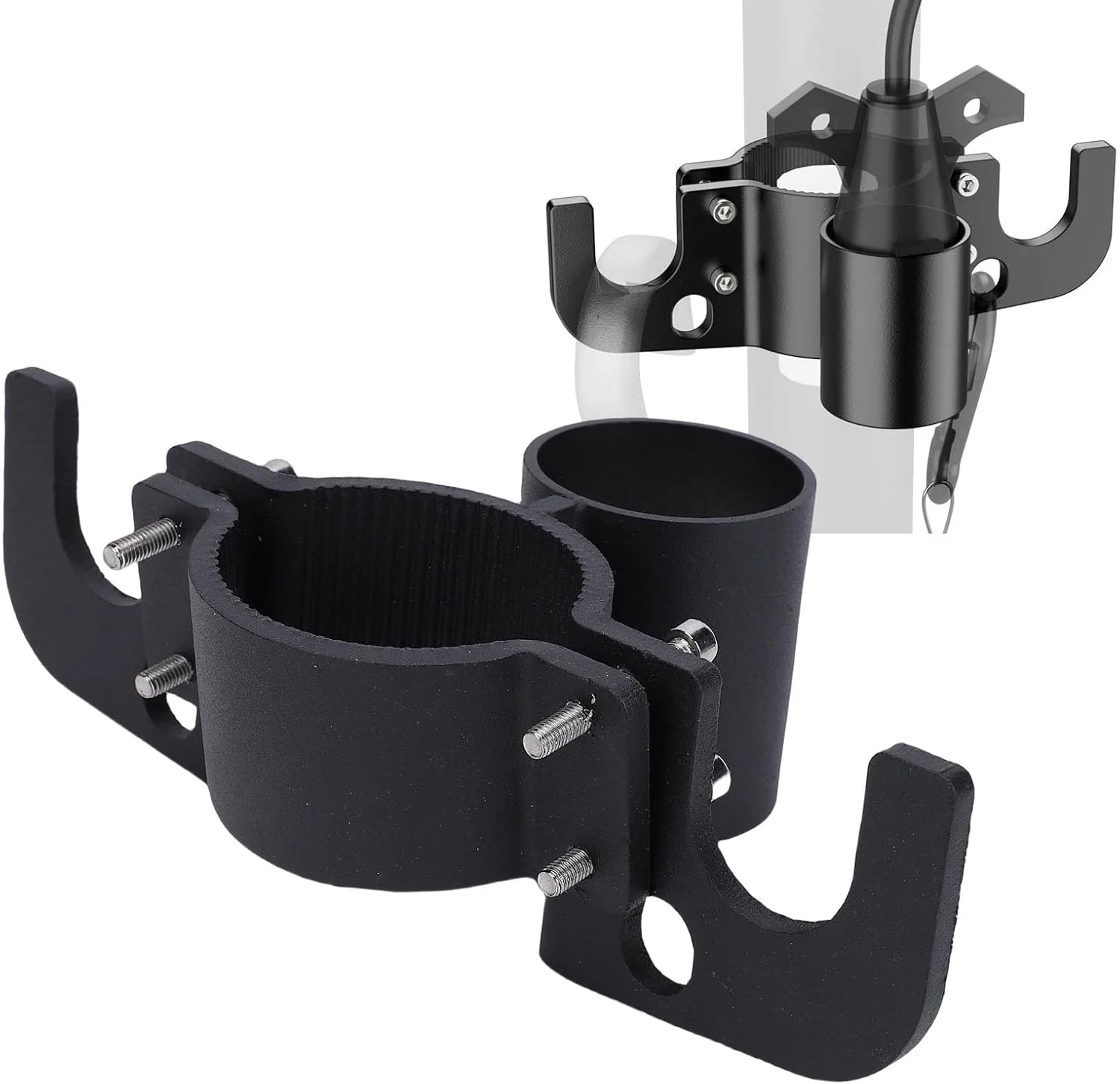 Aluminum Trailer Chain Organizer, Robust Hitch Chain Holder with Inverted Plug Design for 7 Way Wiring Harness RVs Campers