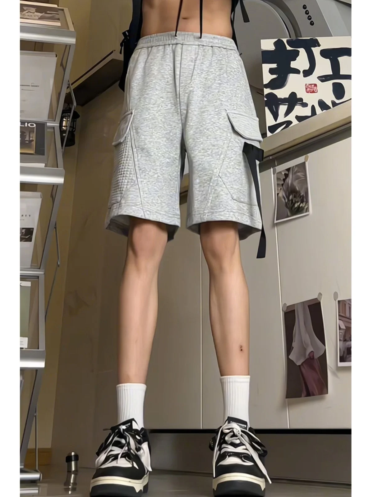 

ay Floral Men's orts Summer American High Street Sle Spor Casual Baskeall Loose Fit Straight Leg Breathable