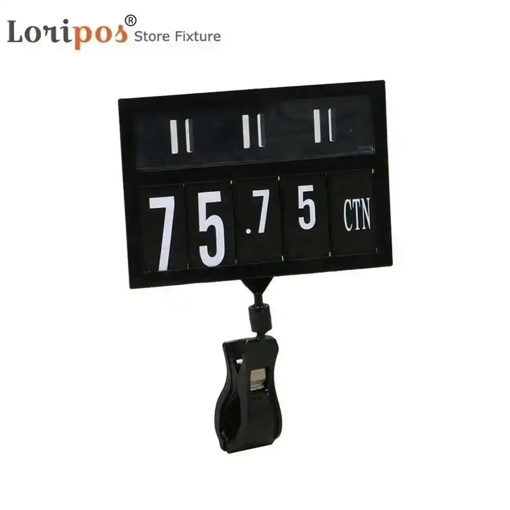 10PCS Supermarket Price Tag Number Unit Measure Sign Label Holder Stand Plastic Display Frame Hanging Hook Shelf Talker Rack