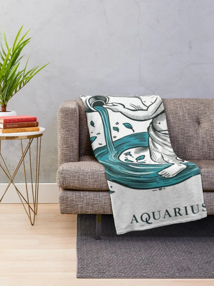 Zodiac,Aquarius Zodiac sign  Throw Blanket Sofa Sofas Summer Beddings Camping Blankets