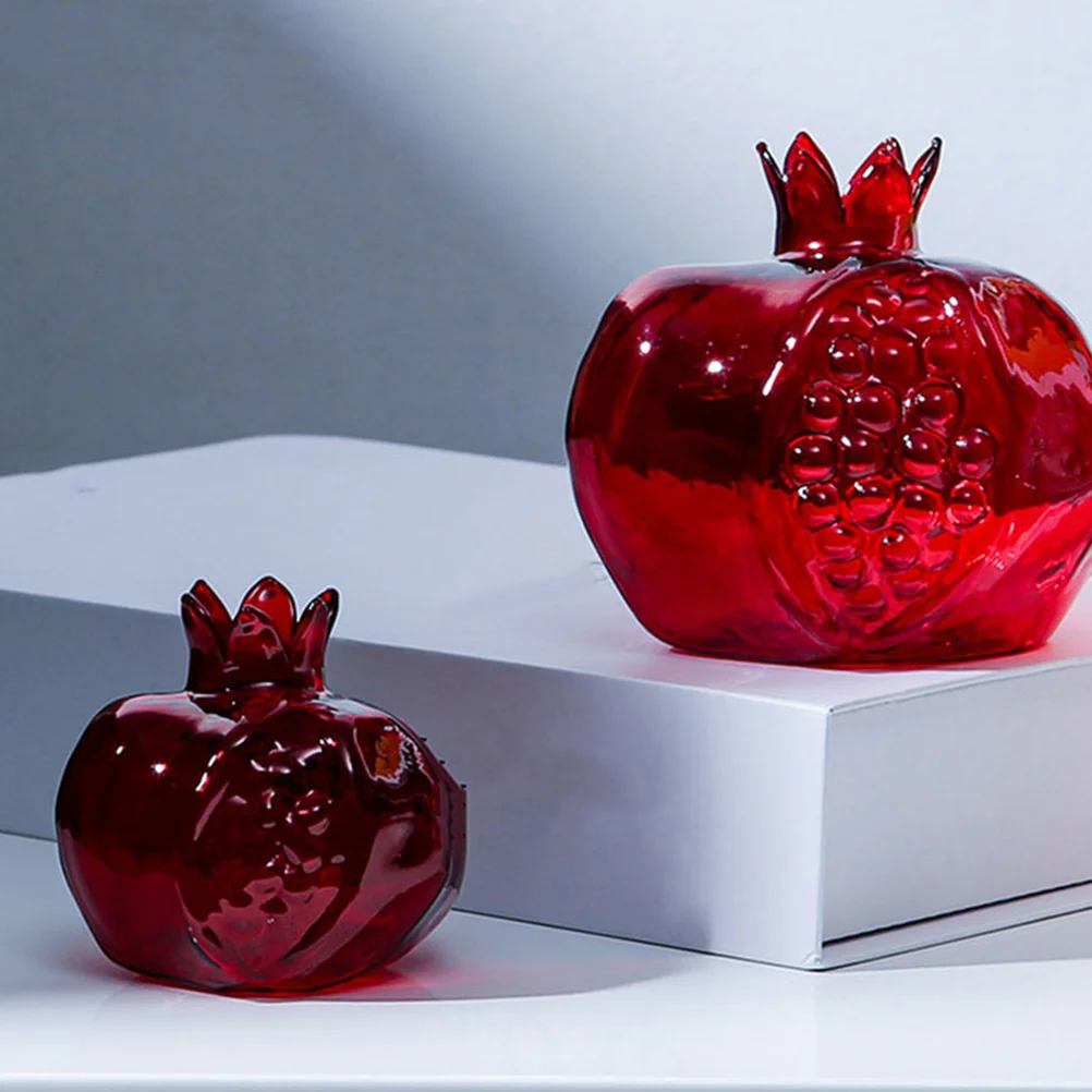 

2Pcs Nordic Style Pomegranate Glass Vase Clear Unique Flower Vase for Living Room Dining Table Bedroom Modern Floral Arrangement
