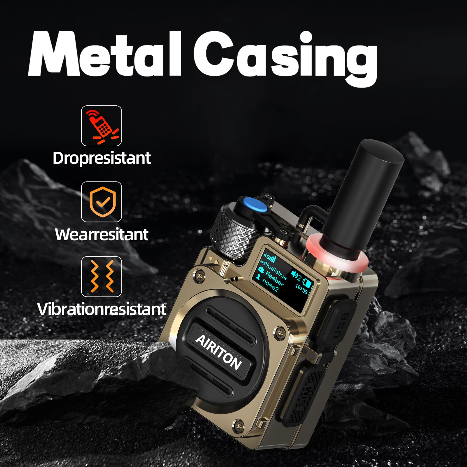 أجهزة اتصال لاسلكية غير محدودة المدى على مستوى البلاد 4G طويلة المدى لاسلكي تخاطب 5000 ميل يده POC AIRITON AI-G6 راديو اتجاهين #4