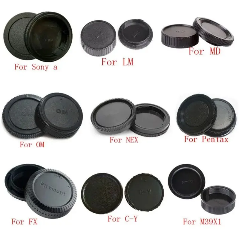 10pcs/lot  camera Body cap + Rear Lens Cap for Sony Alpha NEX Minolta MD Leica for Pentax Olympus Micro M4/3 Fuji C-Y M39 Camera