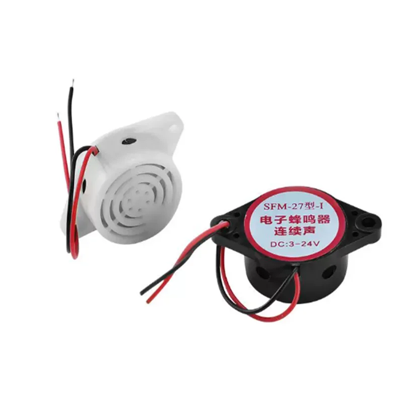 1PCS Active buzzer, high-decibel buzzer, 12V alarm, SFM-27DC, 3-24V continuous sound, black and white