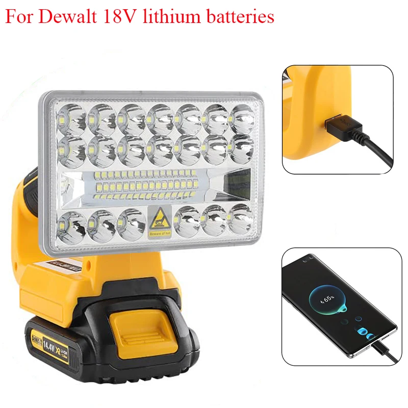 

Portable Outdoor Camping Light with USB Port for Makita/DeWalt/Milwaukee/Bosch/Black&Decker/Craftsman 18-20V Lithium Batteries
