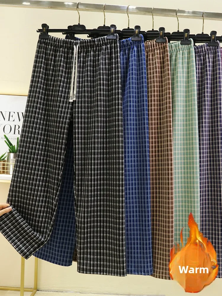 厚手のフリース暖かいカジュアルパンツハイウエストストレートレッグパンツ巾着デザインホームウェアパジャマアウターウェア女性に適しています