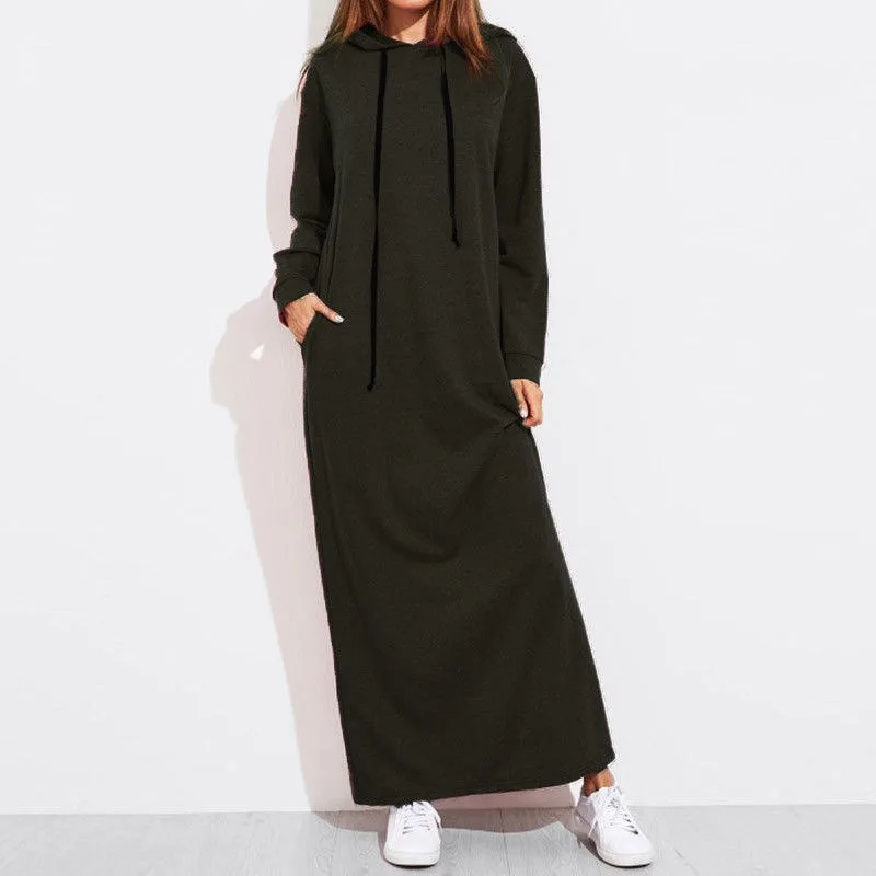 

Women's Sportswear Women Sportswear Long Dress Long Dress Fall/winter Casual Commute Office Sportswear Loose Long-sleeved Hoodie