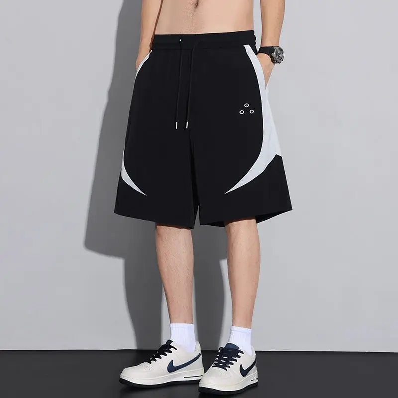 Youth Men's Cool Feeling Breathable Outdoor Casual Sports Straight Leg Five-Quarter Pants Summer Trendy Shorts Versatile Shorts