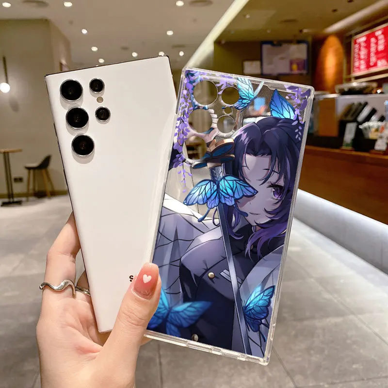 Demon Slayer Cute For Samsung Galaxy S24 S23 S22 S21 S20 FE Ultra Plus S10 Lite 5G Transparent Phone Case