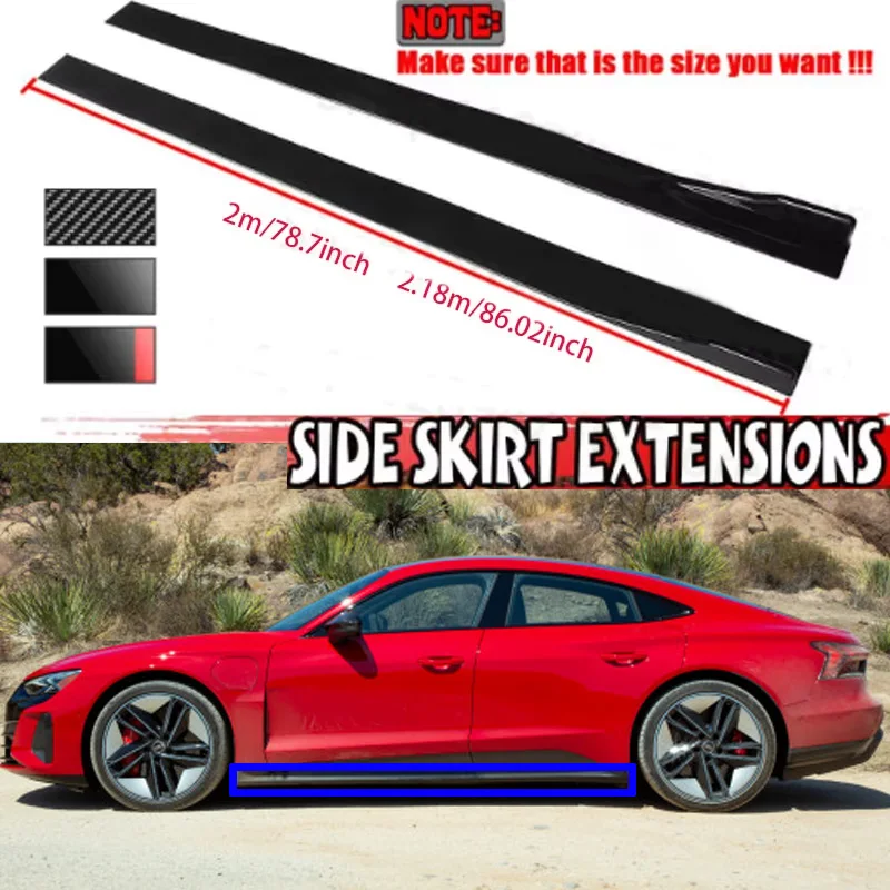 

Для AUDI e-tron GT 2M автомобильная боковая юбка, удлинительная пластина, разделитель губ, бампер 2,18 м, гоночный боковой спойлер