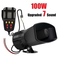 100W 12V 110DB Car Speakers Police Siren Air Megaphone 5/7 Sounds Alarm Emergency Vehicle Motorcycle Multi-tone Claxon Horns