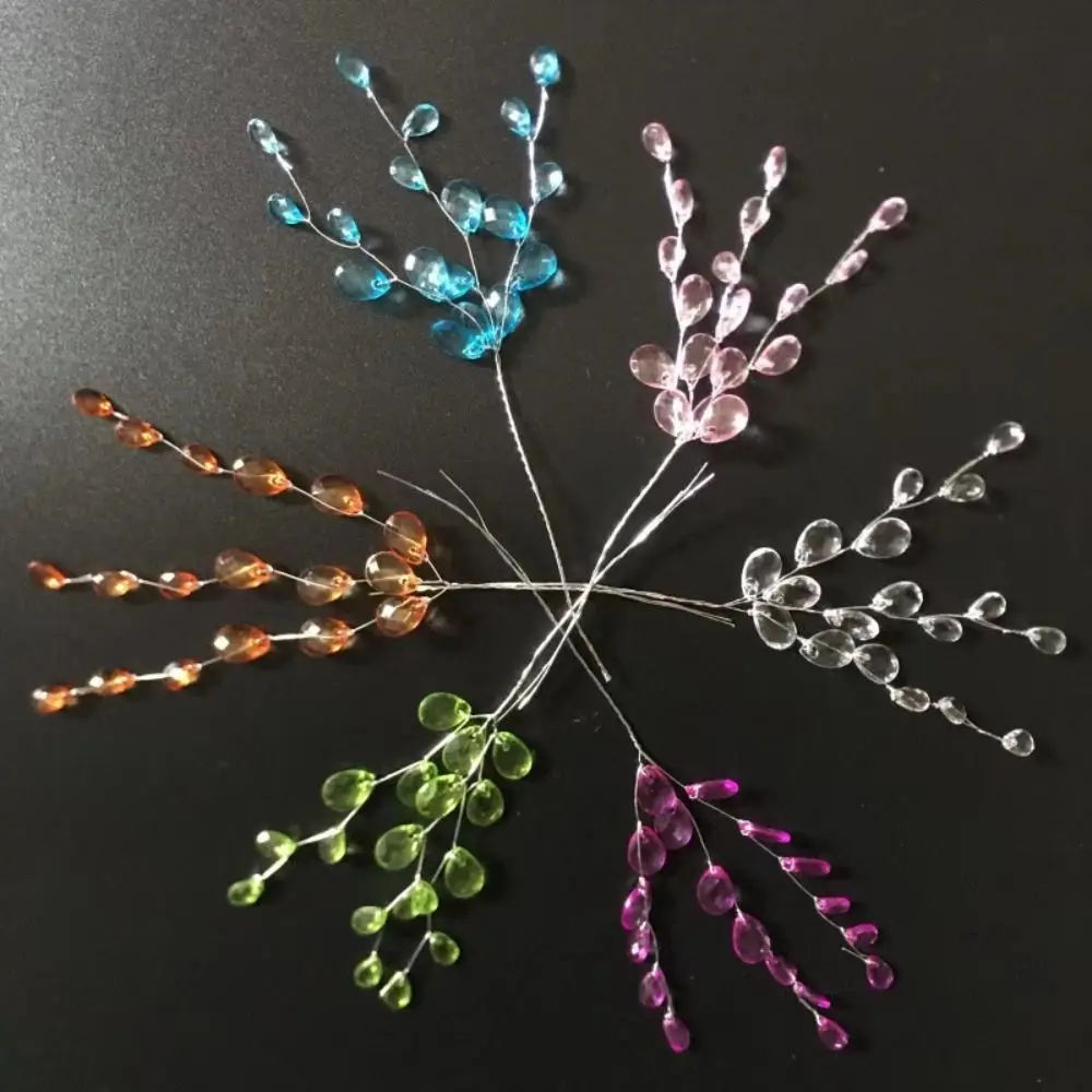 

50PCS Craft Decoration Crystal Bud Branches Wedding Party For Home Artificial Bouquet DIY Bridal Tiara Crystal Flower Twigs