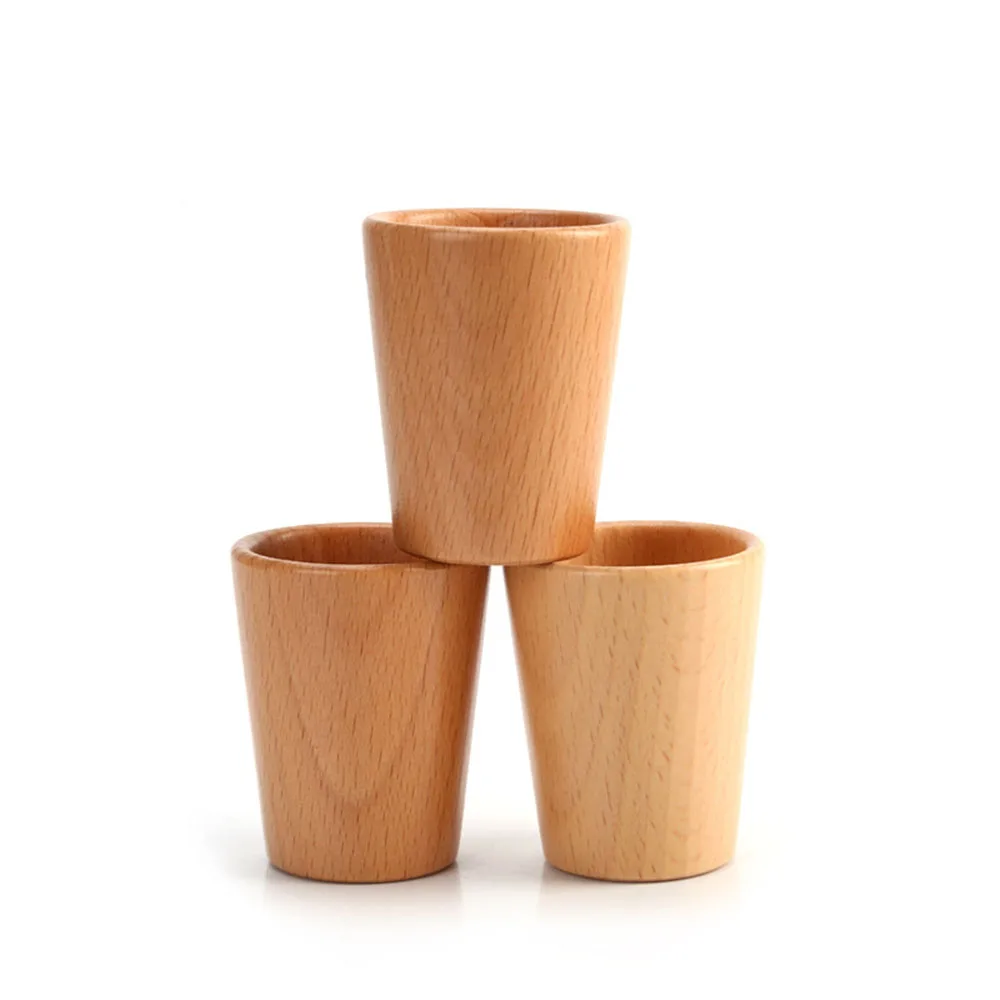 Japanese Sake Cup Natural Handmade Eco-firendly Traditional Wooden Tea Cup Water Coffee Milk Beer Mug Outdoor Party