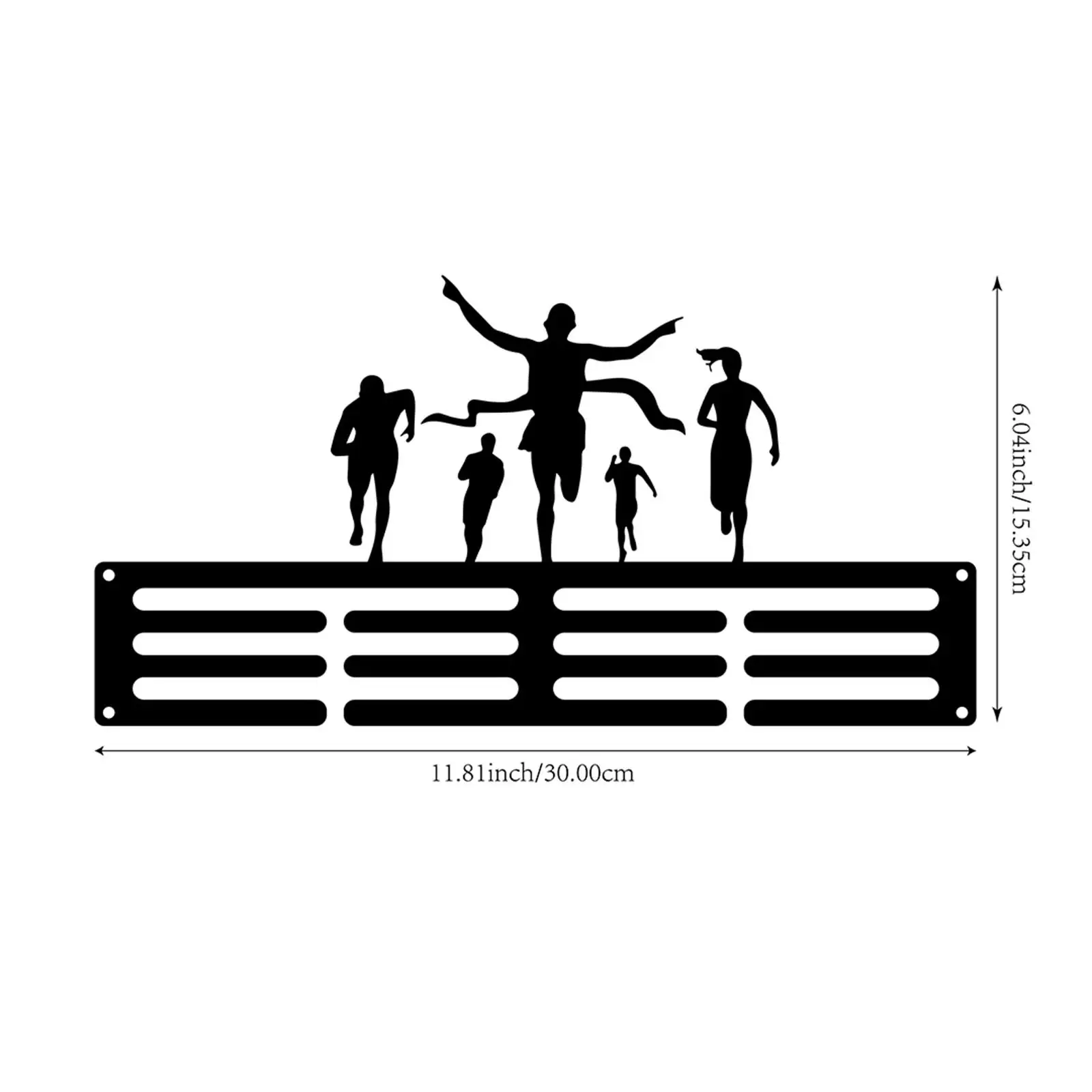 Wall Mounted Medal Hanger Displaying Rack for Sport Race Runner 11.8x3.7inch