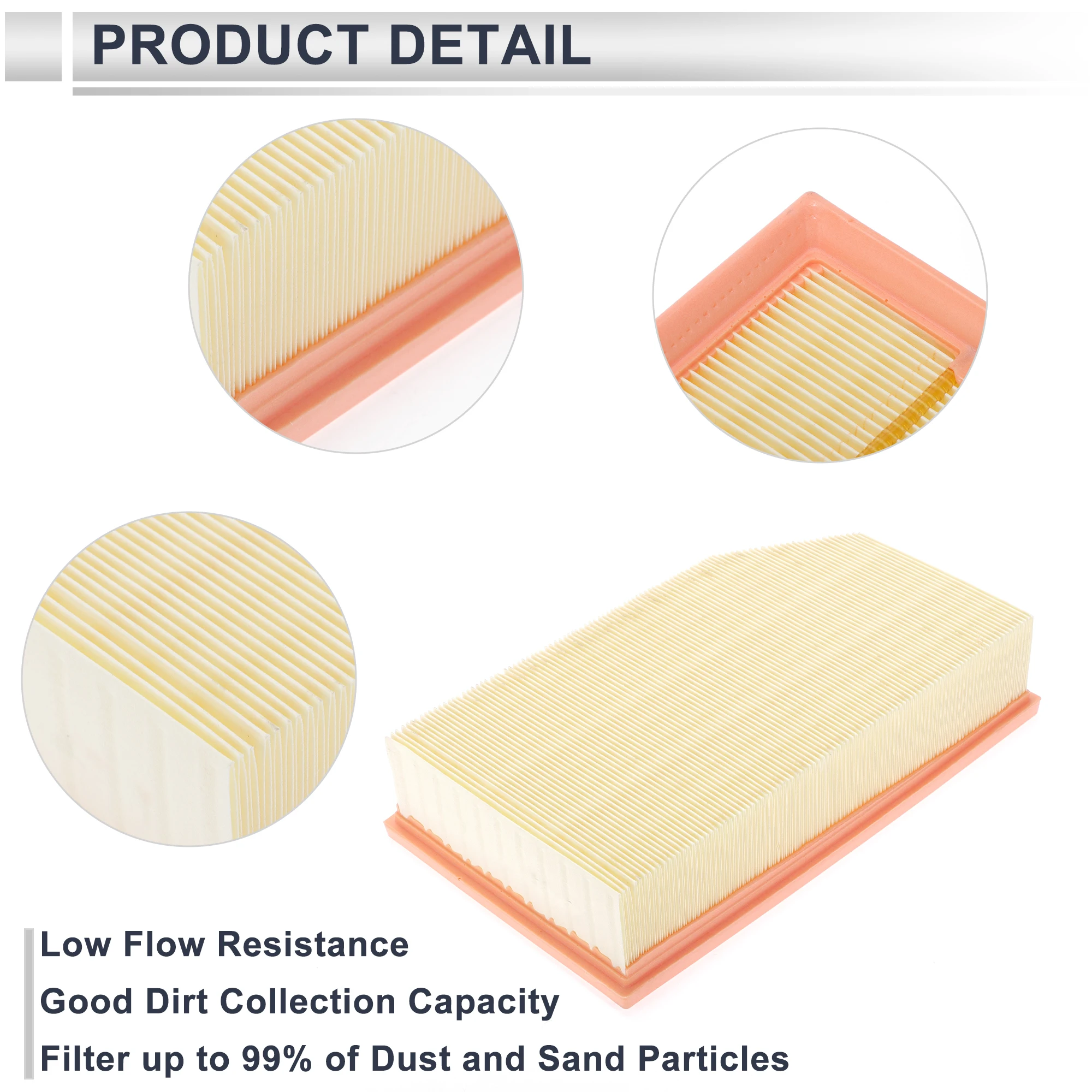 

X Autohaux Engine Air Filter for Jeep Wrangler 2018-2024 Long Life Element Filter Air Cleaner No.68257030AA 1 Pc