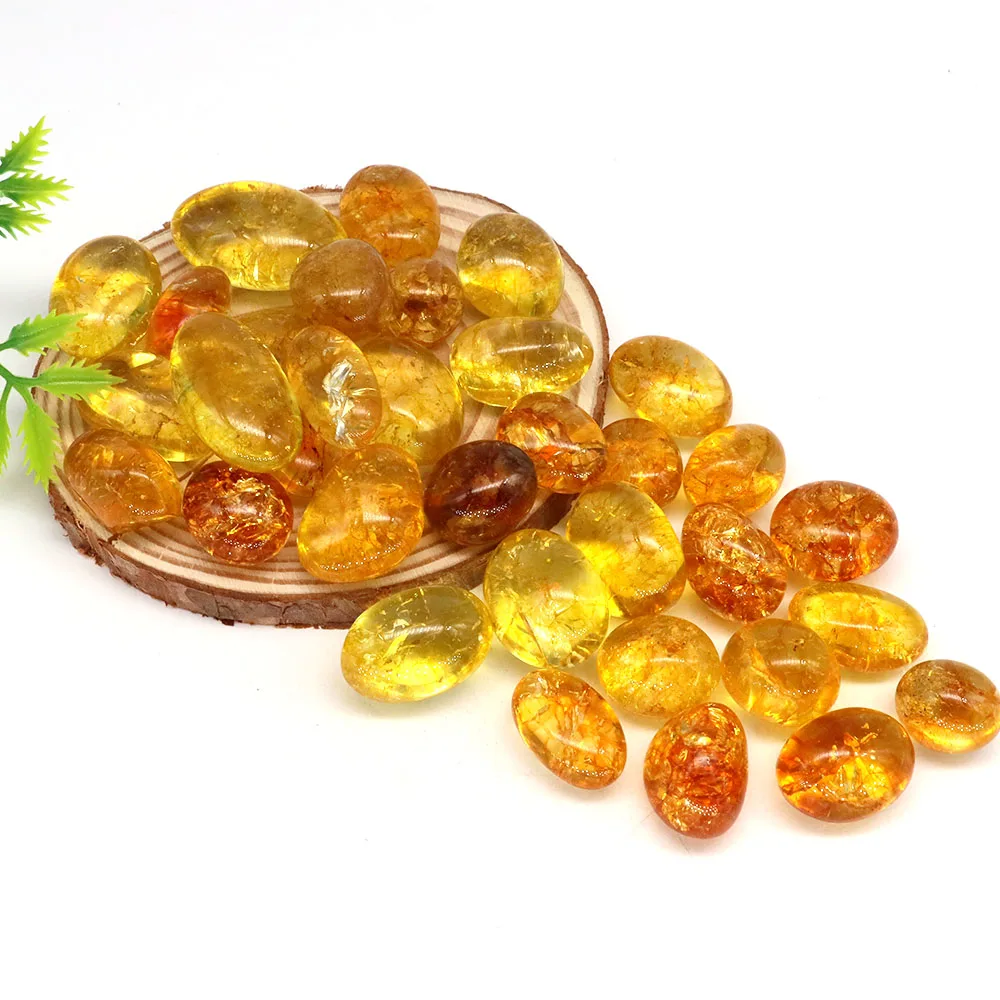 

Natural Yellow Crack Crystals Tumbled Stones Bulk Mineral Irregular Gems Healing Reiki Energy Meditation Specimen Aquarium Decor