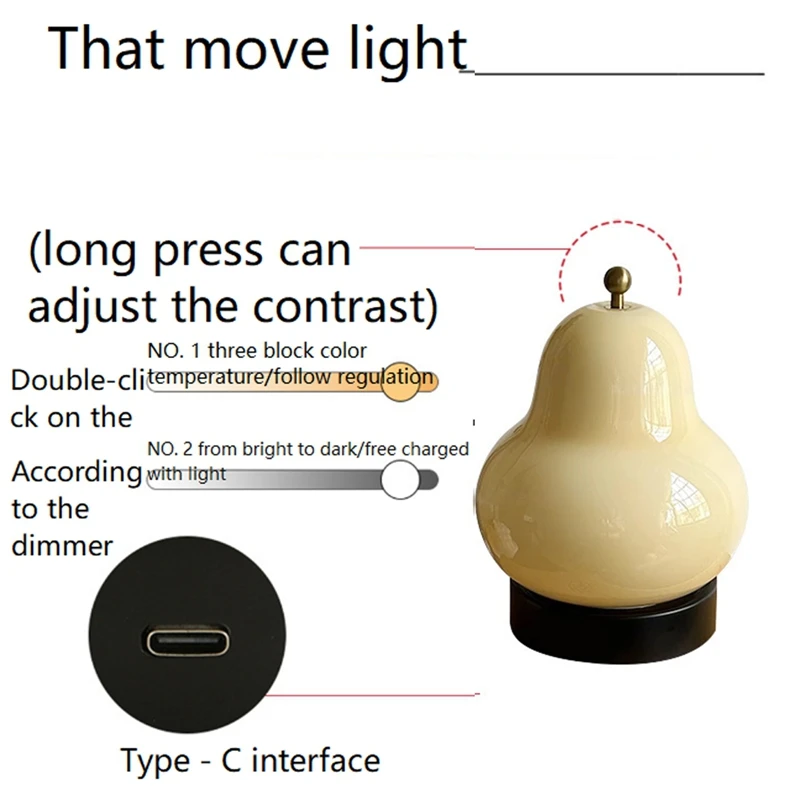 F-3C стеклянная настольная лампа грушевидной формы, подходящая для прикроватной тумбочки, спальни, кабинета, гостиной, декоративный ночник, домашний декор
