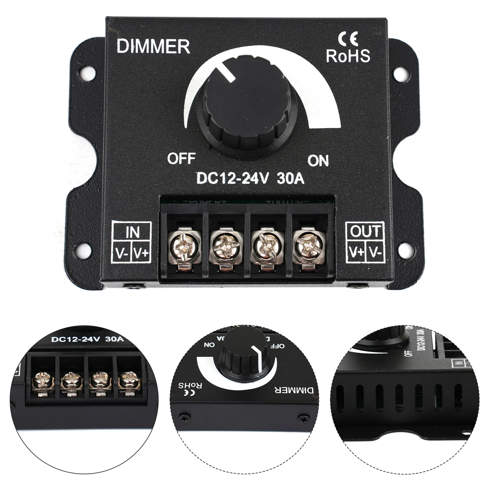 

30A Power Supply Adjustable DCDC Voltage Stabilizer for LED Light Strip Memory Function Manual Brightness Control
