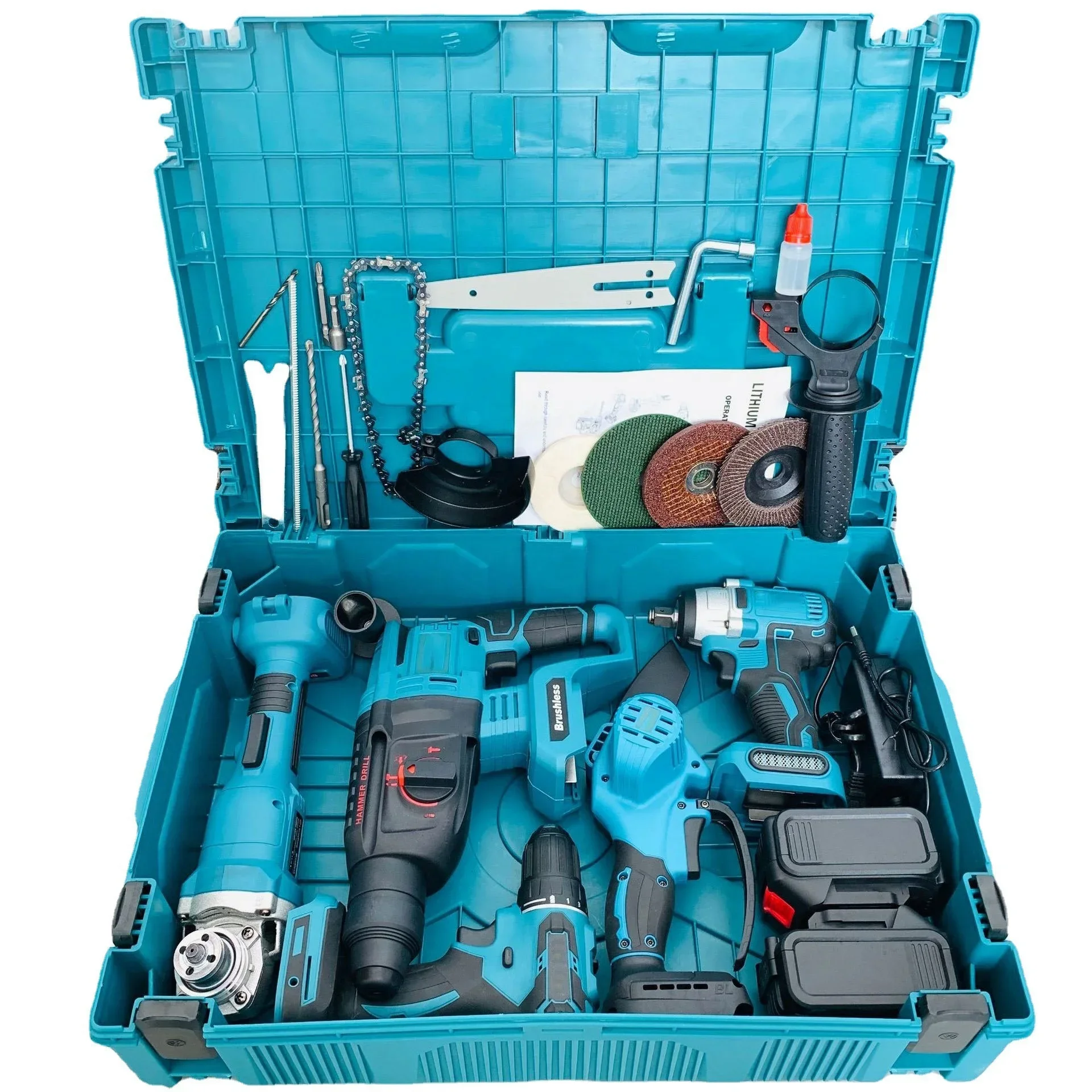 

Factory 21v Power Drills Tool Set Portable Electric Cordless Brushless 18v Cordless Drill Lithium Battery Power Tools Kit