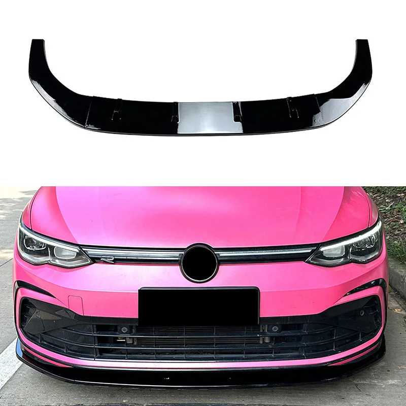 

Gloss Black Front Bumper Lip Diffuser Spoiler For Volkswagen Golf 8 MK8 GTD GTE GTI Rline 2020-2023