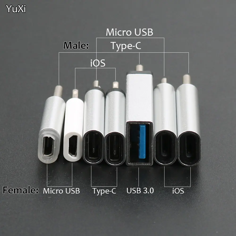 YUXI Silber 1PCS Micro USB zu Konverter Adapter Für iPhone X 8 7 6 Plus Typ C/IOS zu Micro USB Adapter Für Samsung S8 Xiaomi – Detail 2