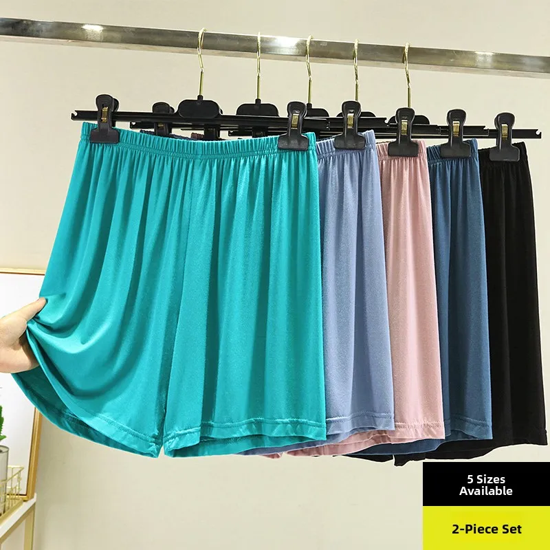 เอวสูง Modal orts กางเกงผู้หญิงฤดูร้อนบางหลวมบ้านกางเกงขากว้าง PLUS ขนาดกางเกงลําลอง Outerwear