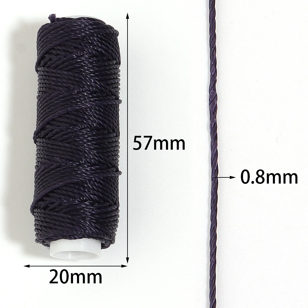 15 Meter 0,8 mm gewachste Schnur, bunte Polyester-Flechtschnur für DIY-Handarbeiten, Armbänder, Halsketten, Schmuckherstellungszubehör – Detail 1