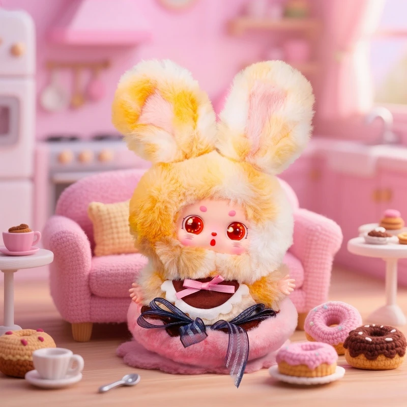 정품 재고 베이비 쓰리 리틀 처비 빈 오늘 뭐 먹어야 할까요 시리즈 블라인드 박스 귀여운 비닐 플러시 인형 백팩 펜던트 선물