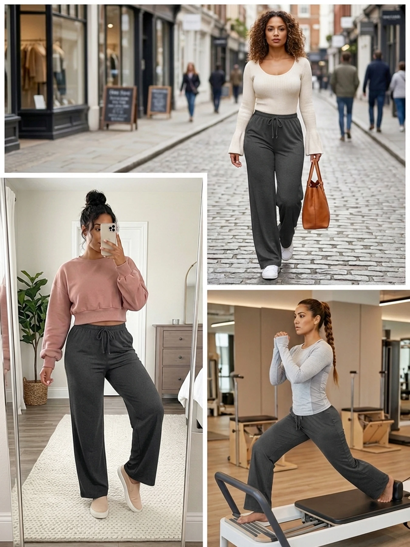 Superweiche Damen-Jogginghose mit Kordelzug, Gerade Geschnittene Trainingshose für Yoga, Laufen & Fitness – Detail 5