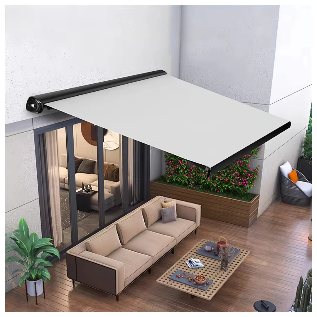 

Electric Caravan Awning 3.5mx2.5m Weatherproof Remote Control Retractable Arm Folding System Outdoor Garden Balcony Rain Canopy