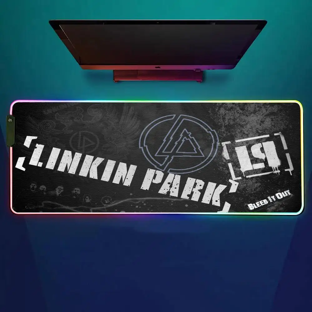 

Famous Band Linkin Park Mouse Pad RGB Gaming Mouse Pad Desk Mat HD Gamer Large LED Light XXL MousePads