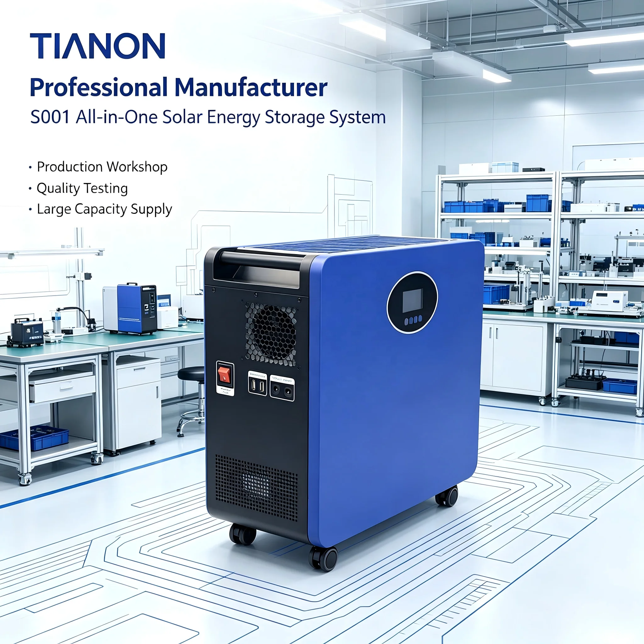 Portable Solar Power Station Solar Generator with USB 12V Output MPPT Charge Controller for Emergency Power Supply