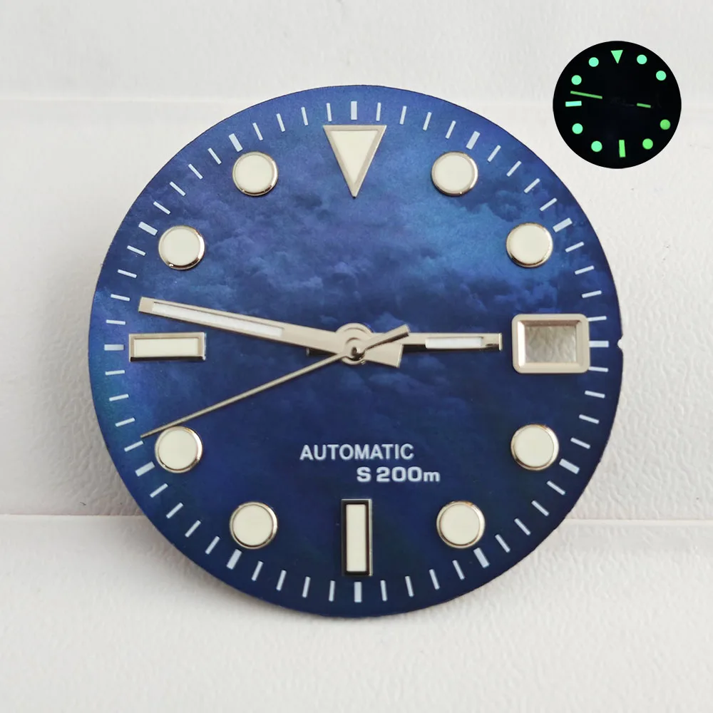 Herenhorloge 28.5Mm Groene Lichtgevende Wijzerplaat Is Een Shell Wijzerplaat Voor Nh35 Nh36 Automatische Mechanische Beweging Horloge Accessoires