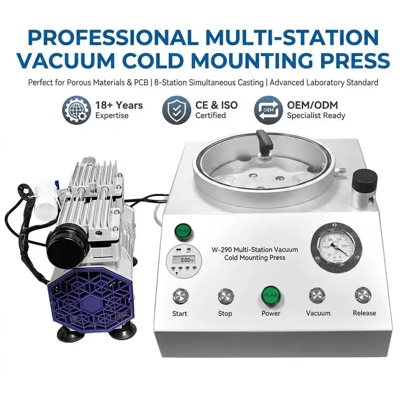 Industrial Laboratory Vacuum Cold Press with Rotary Inlay Sample Holder Ex Factory Price