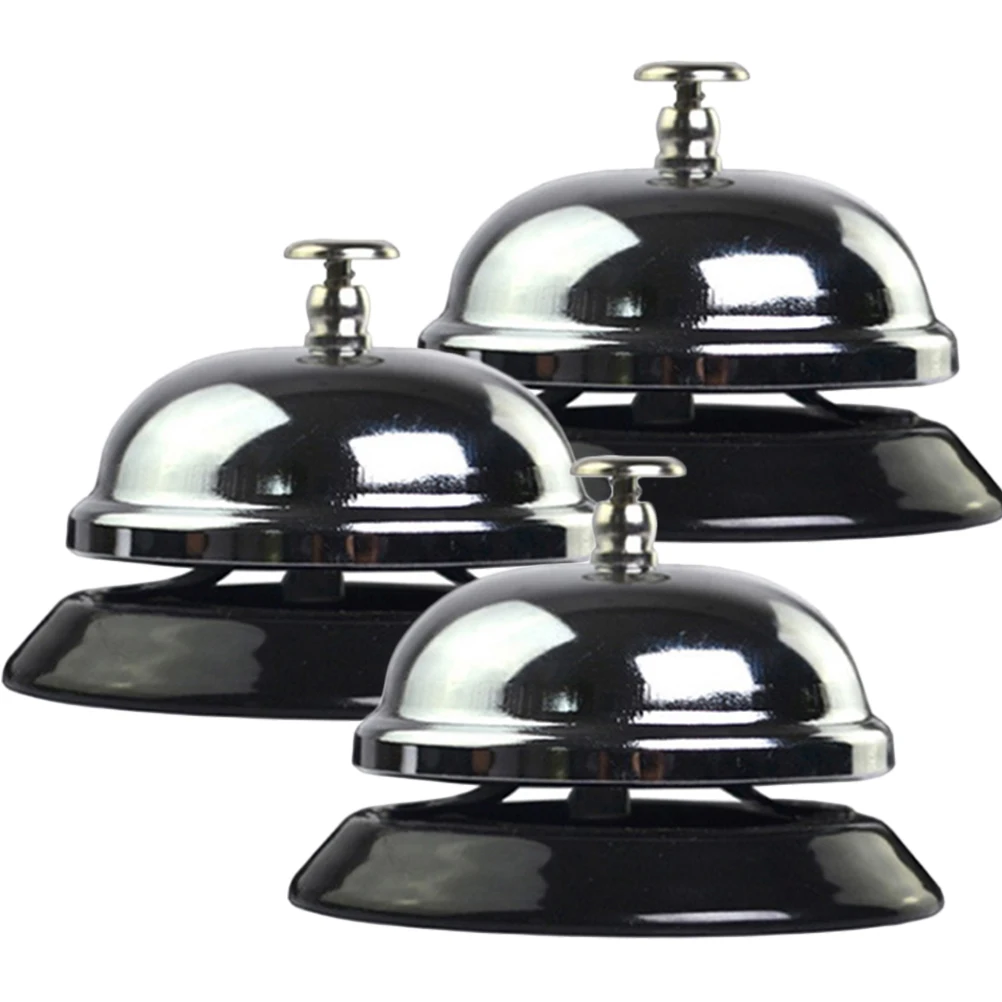 

3 Pcs Metal Dinner Bell Vintage Hotel Restaurant Hand Bells Retro Call Service Kitchen Bar Practical Loud Tone