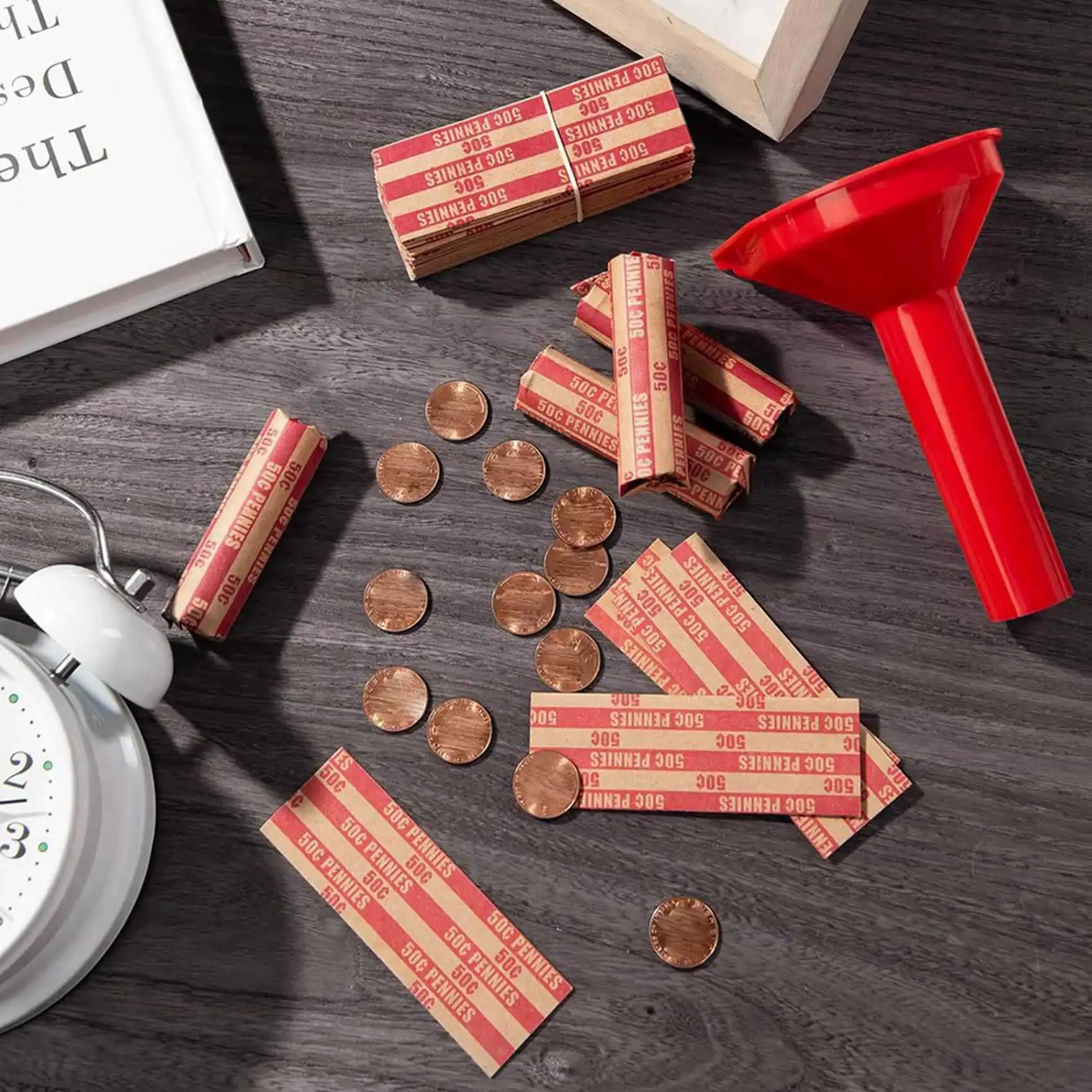 KYCOR-Penny Coin Wrappers Penny Sleeves Flat Penny Rolls Wrappers 300PCS