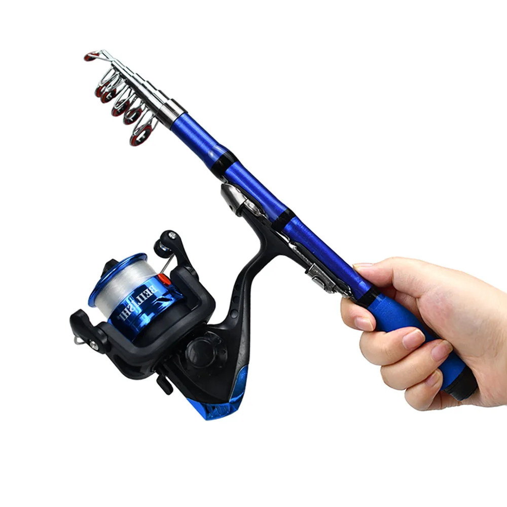 

MNFT 1Set Carbon Fiber Rod Superhard Boat Ice Fly Lure Fishing Rod With High Quality Fishing Reel 1.5m Length Fishing Tackle set