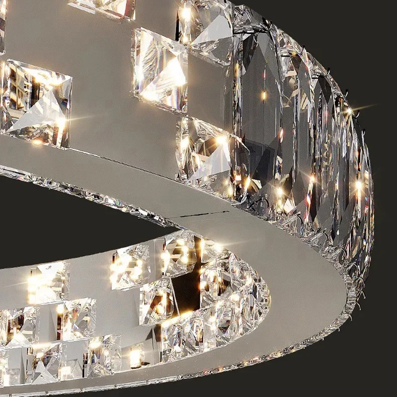 Modern Art Luxury Hot Sell Crystal Creative Chandelier for Staircase Track Food Table Bedroom Pendant Lamp Hanging Light Fixture
