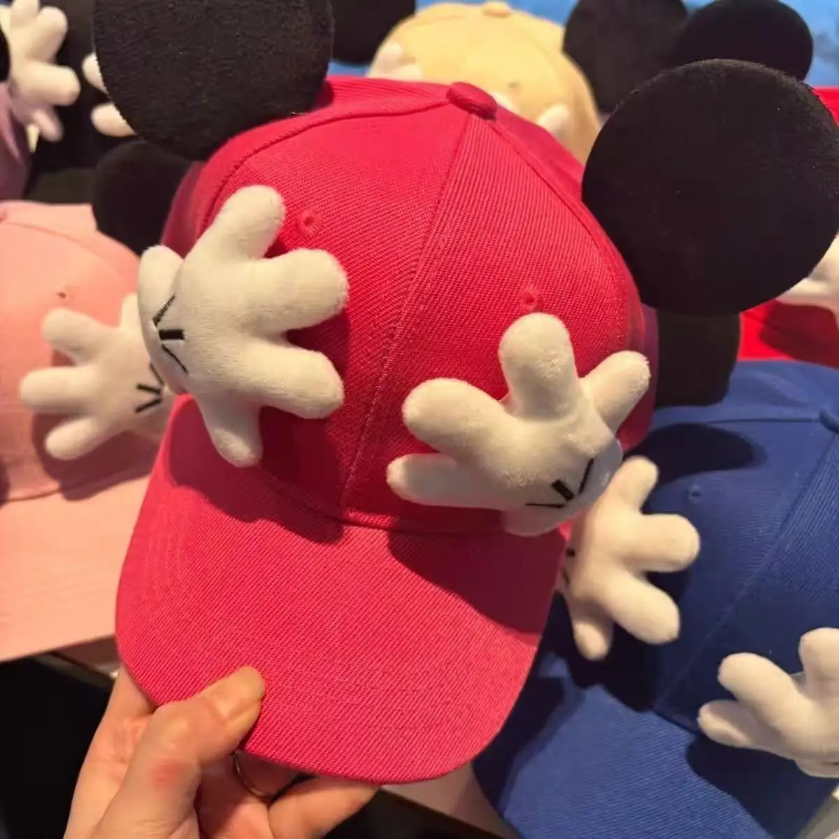 Parent-child matching set Cute Mouse ear Baseball Cap Adjustable Snapback Hat Children's Teens Adults Cartoon Sun Hat