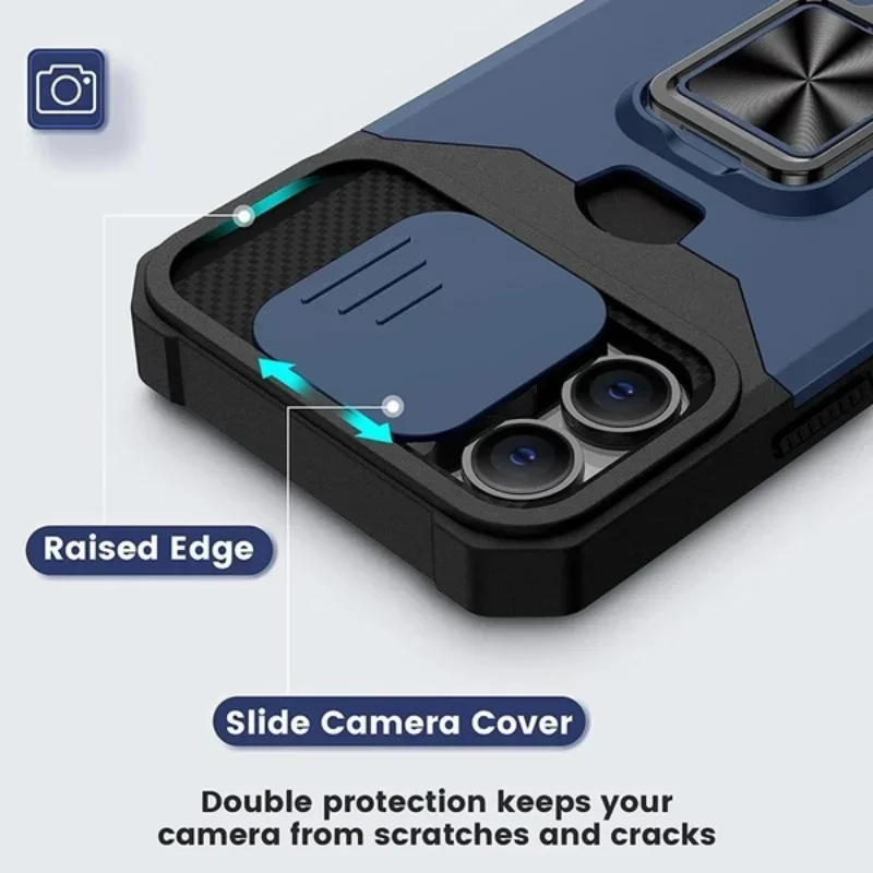 Case For iPhone 14 Pro Max Plus Card Window anti-fall mobile Phone Case iPhone 13 12 11 Pro Max 8 Plus ring protective Cover