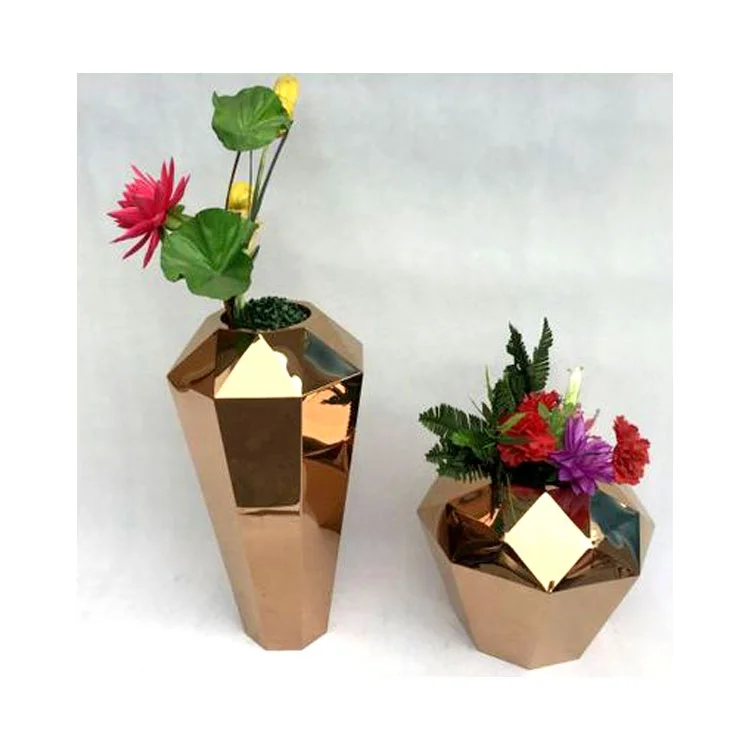 

Mirror Gold Flower Pot Stand Home Garden Plant Pot Stand Metal Decor Large Gold Flower Pot