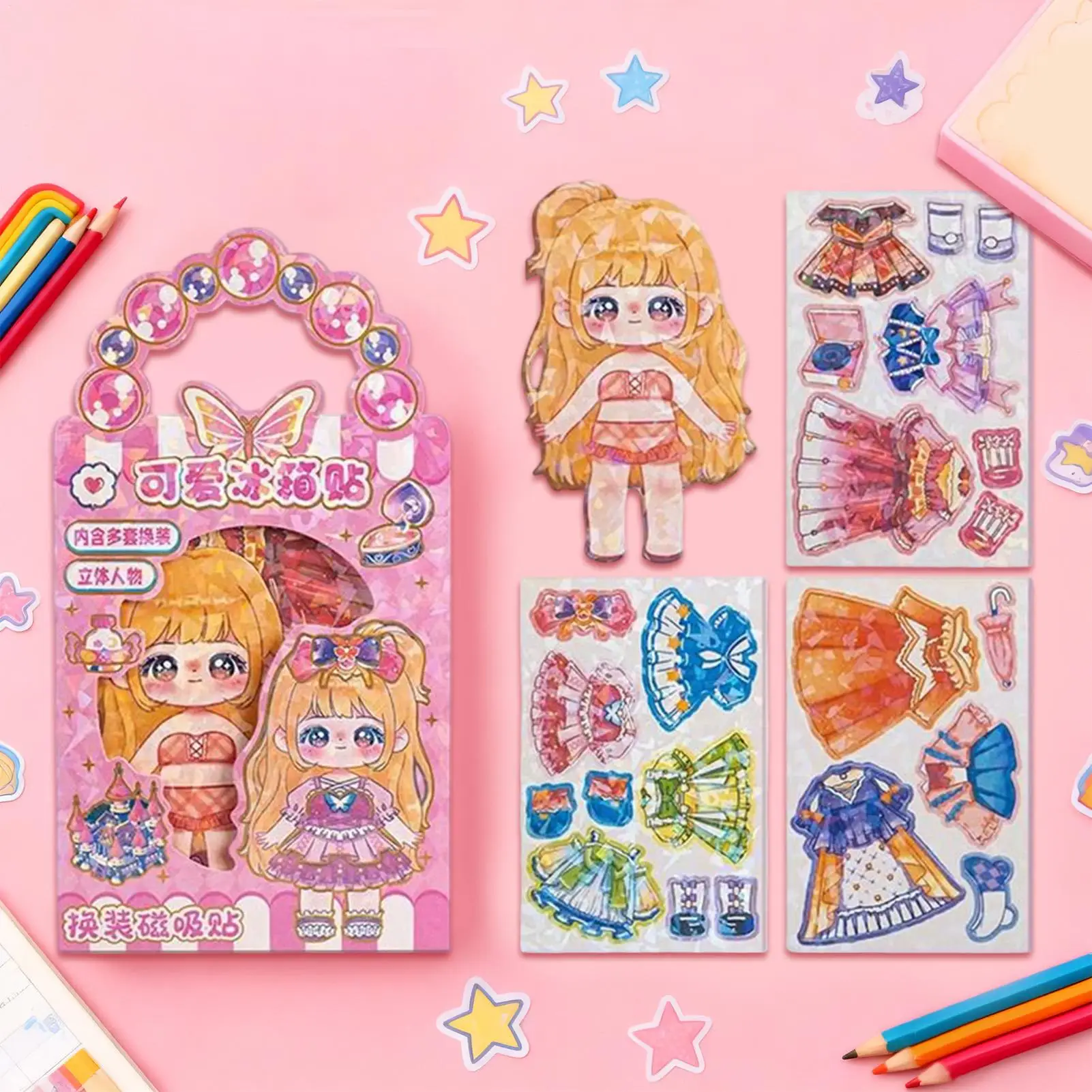 

Magnetic Dress Up Doll Set Mix Match Outfits Collectible Girls Magnet Dress Up Doll Toy For Fashion Lovers Collectors Children