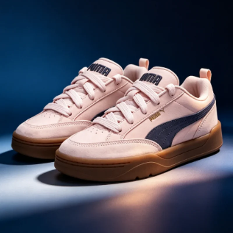 Pastel Pink Puma Leather Skate Sneakers Men Women Navy Logo Gum Sole Cute Minimalist Daily Casual Trainers397262-08