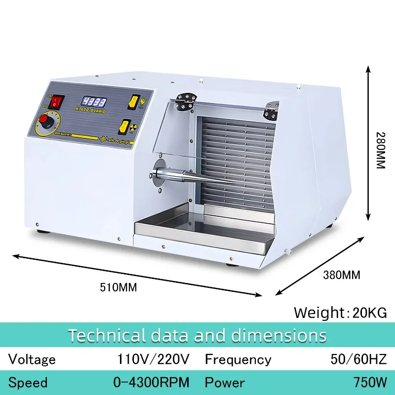 K3600 DM-6 تردد متغير سرعة خالية من الغبار مجوهرات معدنية التلميع الملمع آلة تلميع مع مجمع الغبار 4300 دورة في الدقيقة #5