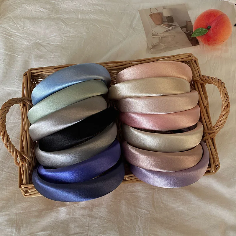 

Satin Fabric Headband Wide Cross Hairbands Daily Headwear Sweet Simple Headbands Women Hair Accessories